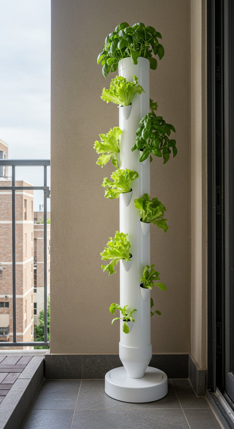 Hydroponic tube system for compact indoor gardening (AI modified)