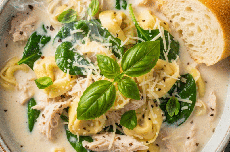 Creamy Italian Chicken Tortellini Soup