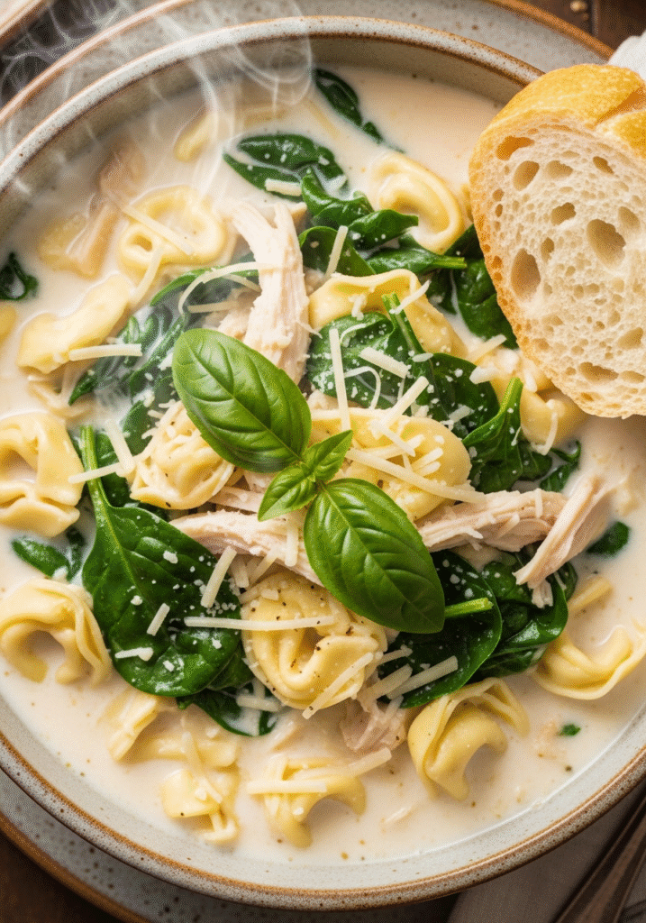 Creamy Italian Chicken Tortellini Soup